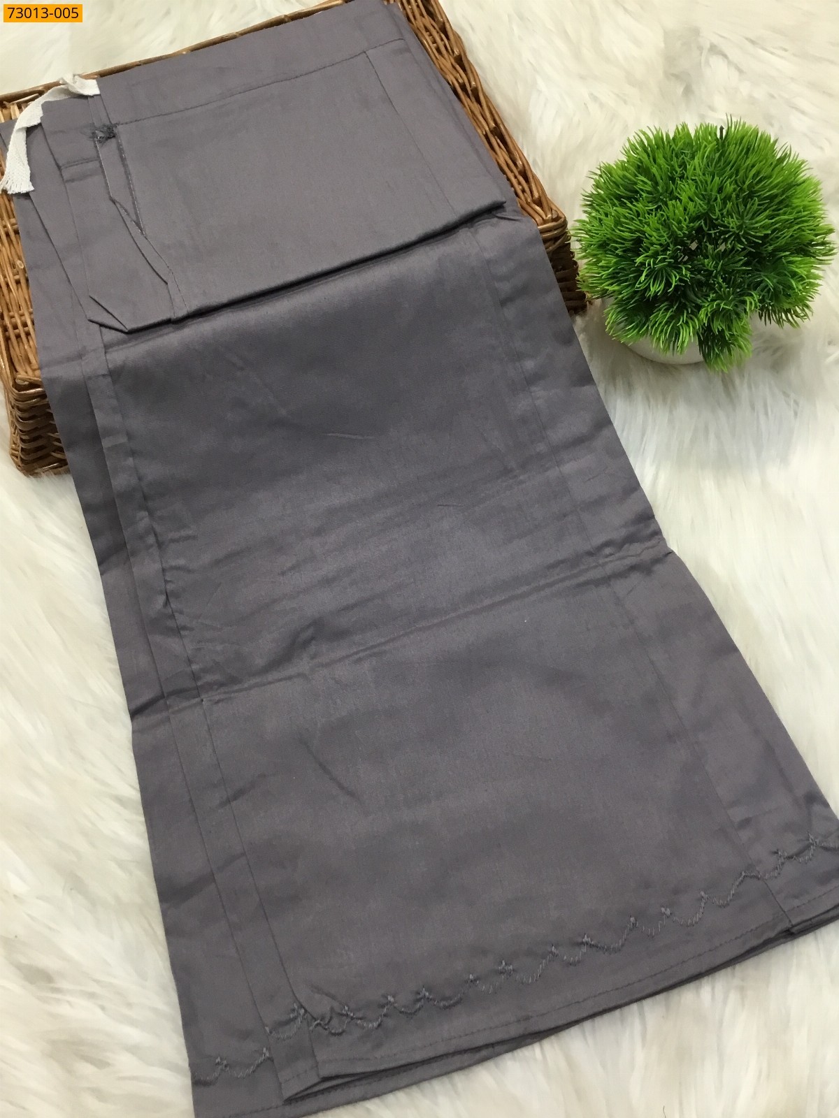 Gray Premium Mangai Cotton Inskirt 8 Part