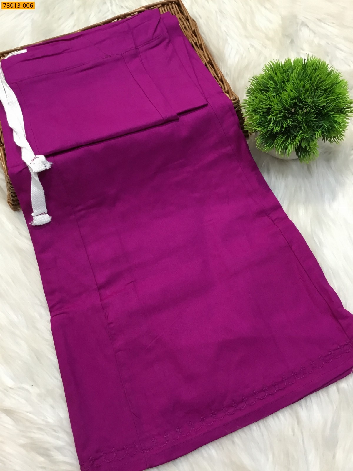 Purple Premium Mangai Cotton Inskirt 8 Part