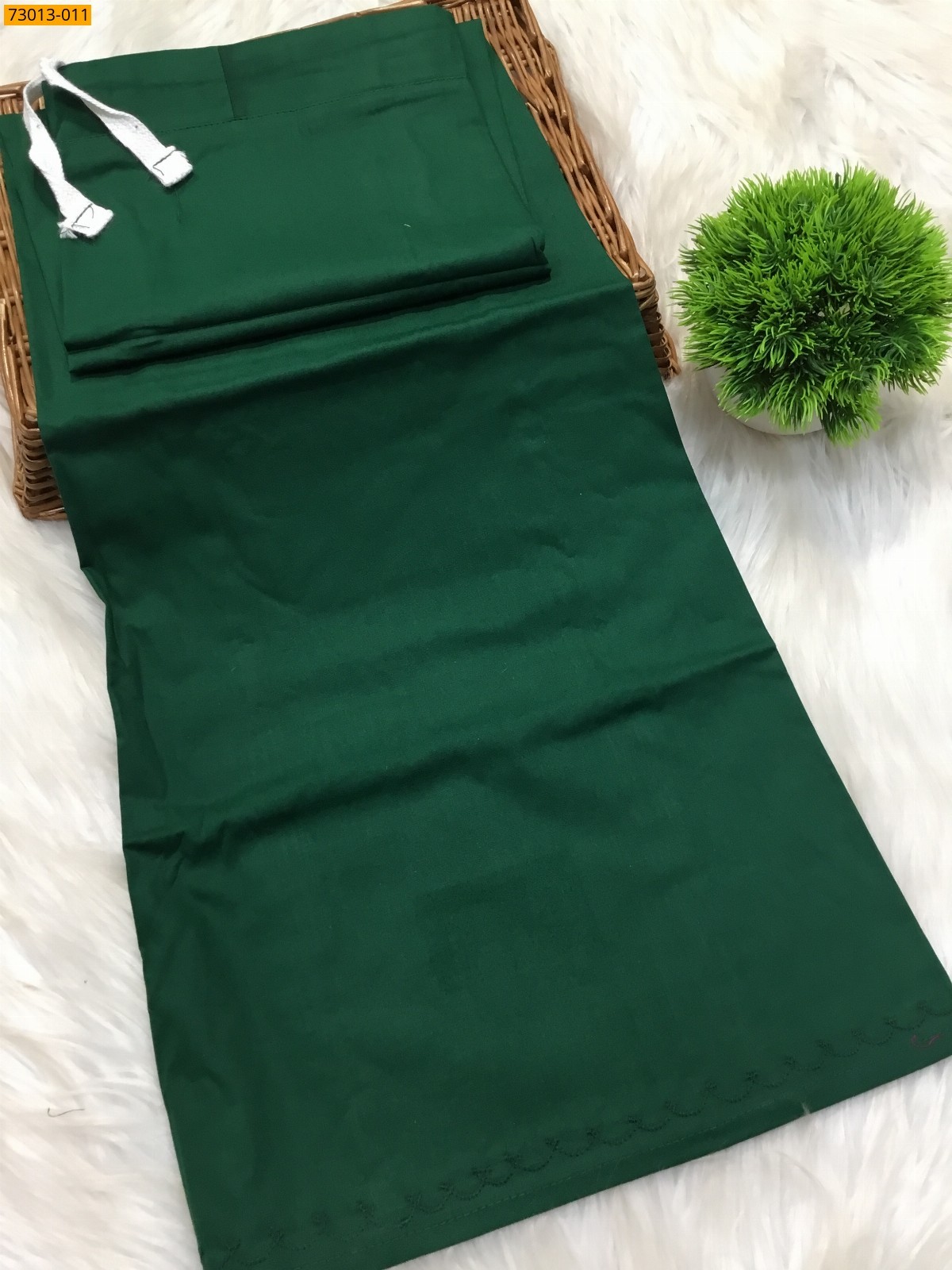 Green Premium Mangai Cotton Inskirt 8 Part