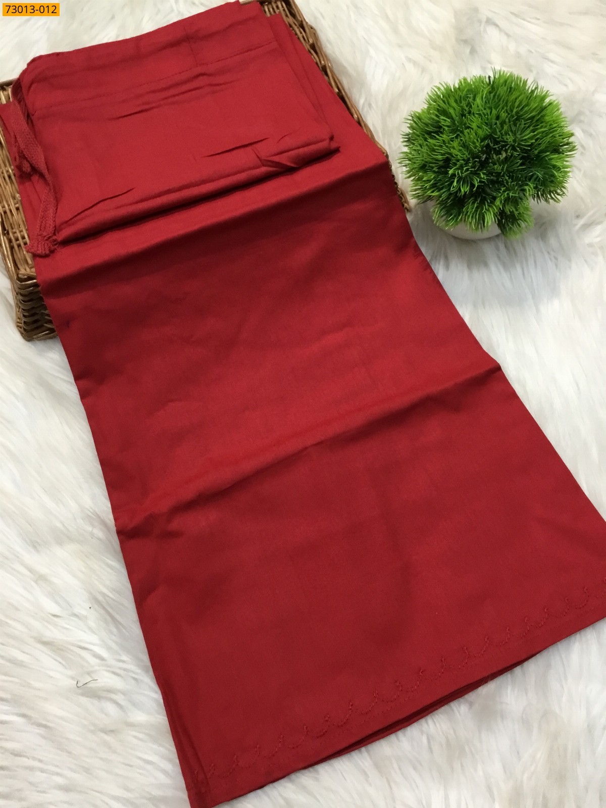 Red Premium Mangai Cotton Inskirt 8 Part