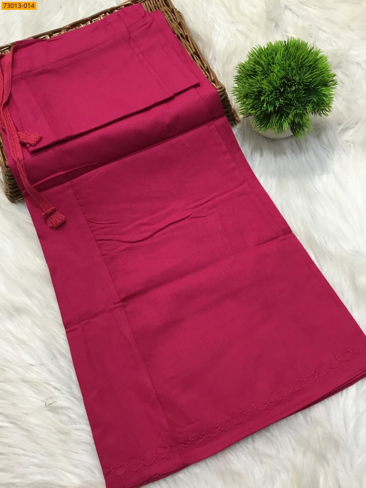 Dark Pink Premium Mangai Cotton Inskirt 8 Part