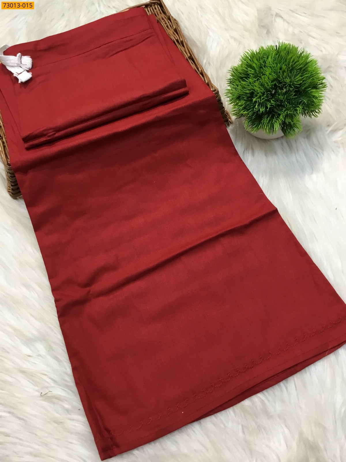 Red Premium Mangai Cotton Inskirt 8 Part