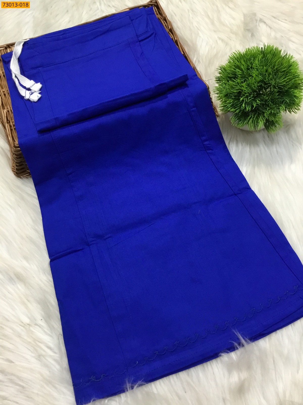 Royal Blue Premium Mangai Cotton Inskirt 8 Part