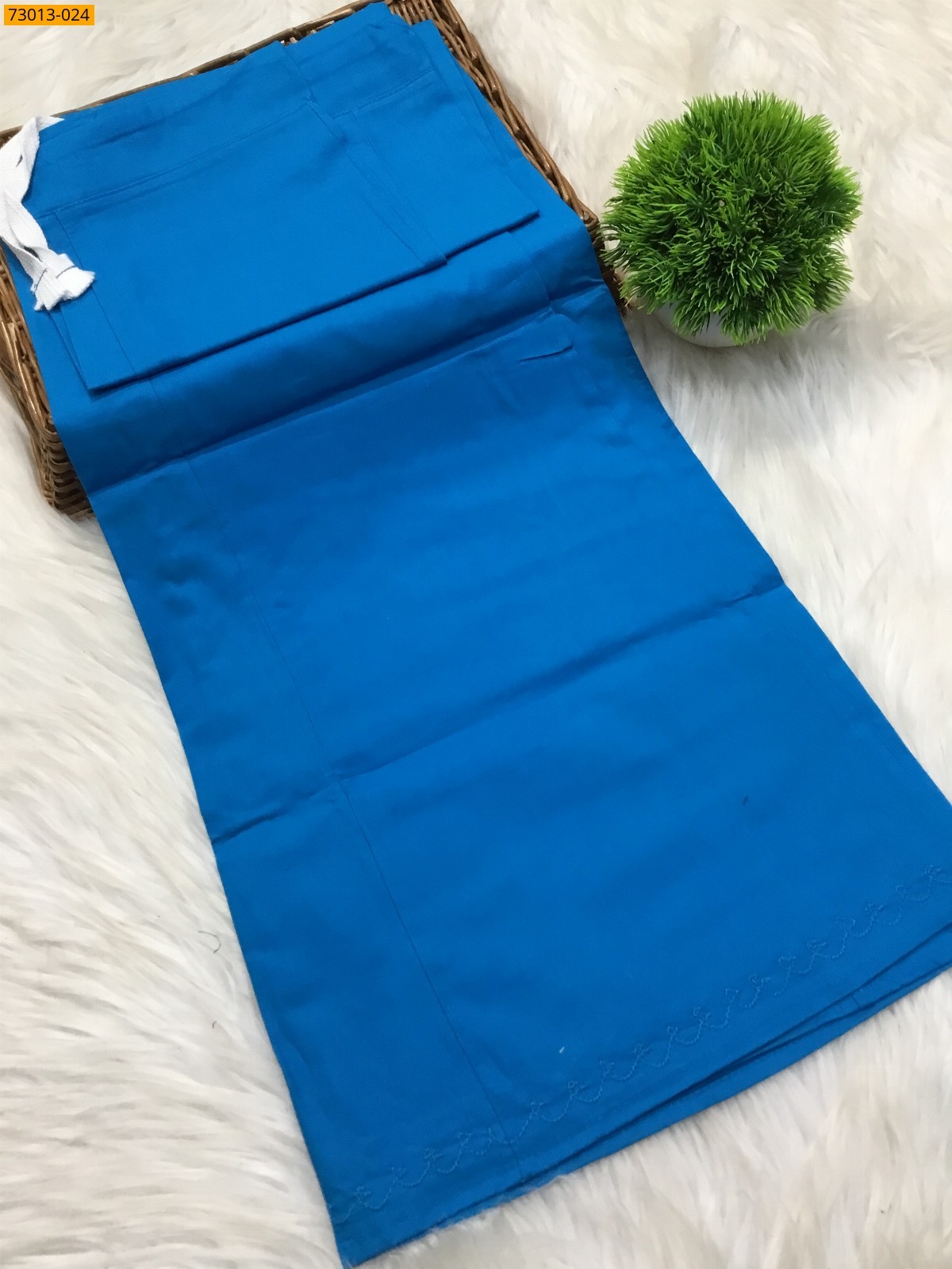 Blue Premium Mangai Cotton Inskirt 8 Part