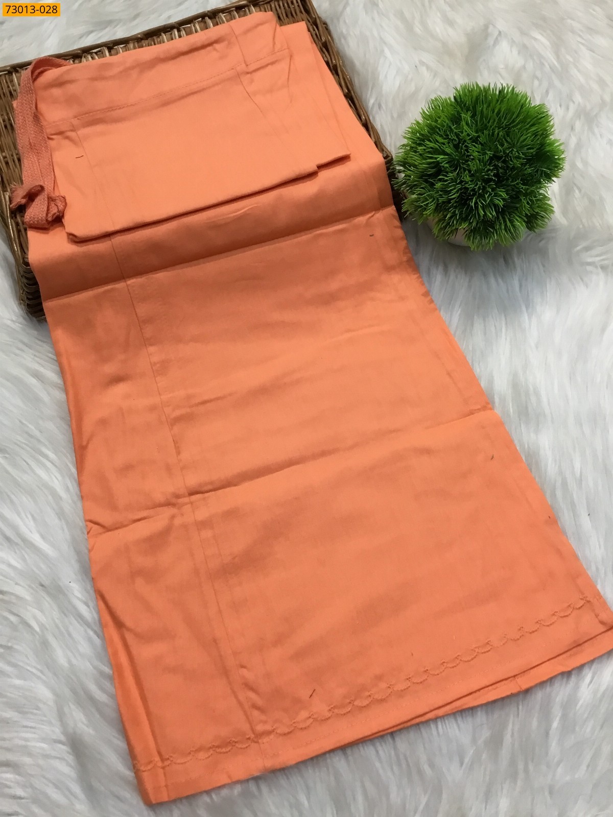 Orange Premium Mangai Cotton Inskirt 8 Part