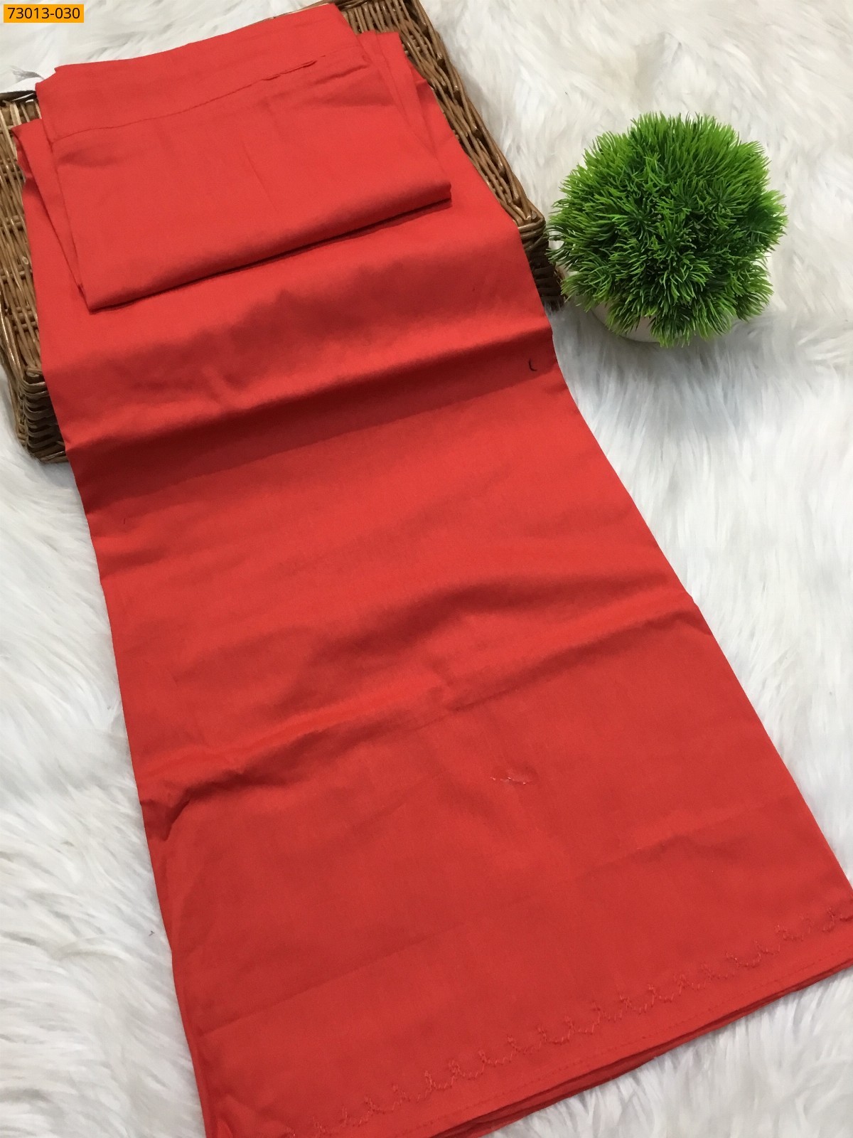 Red Premium Mangai Cotton Inskirt 8 Part