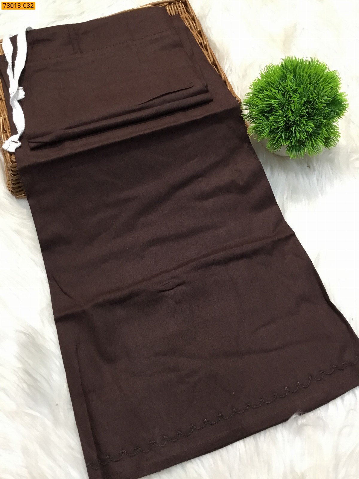 Dark Brown Premium Mangai Cotton Inskirt 8 Part