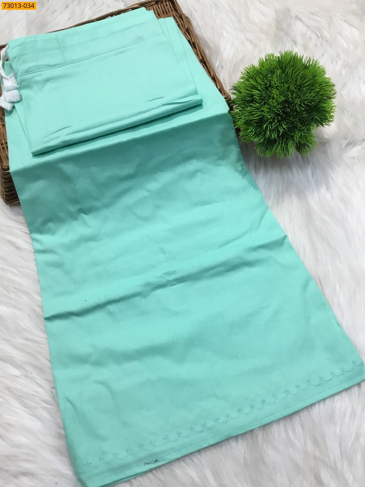Light Green Premium Mangai Cotton Inskirt 8 Part