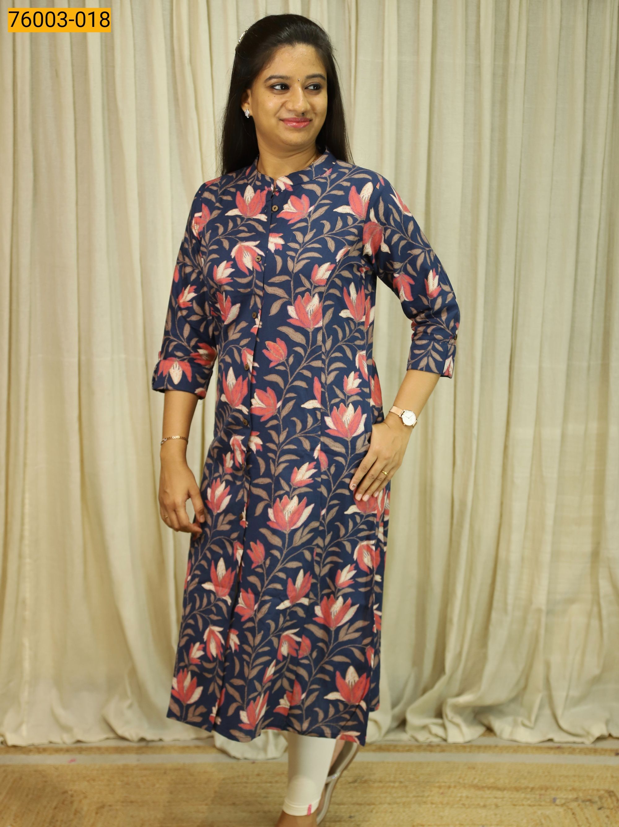 Navy Blue Organic Cotton Kurti