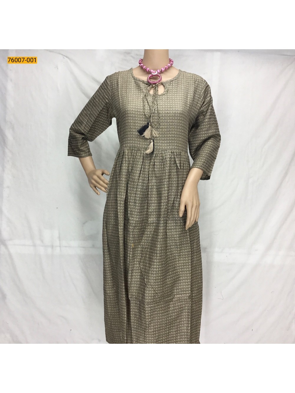 Grey Rayon Dyed Cotton Kurti 