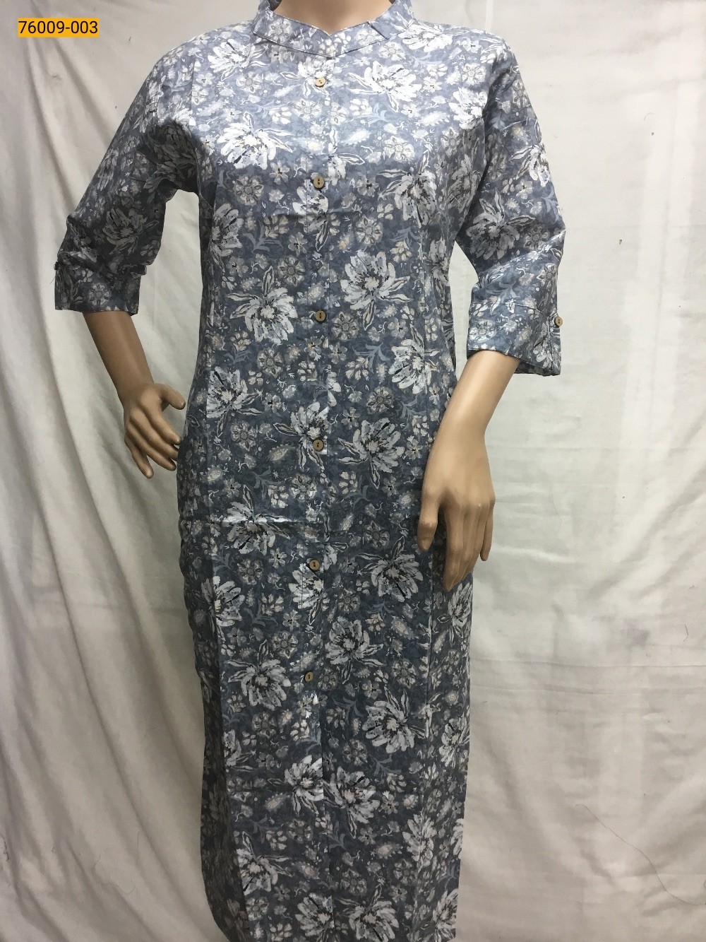 Gray Mulmul Pure Soft Cotton Kurti