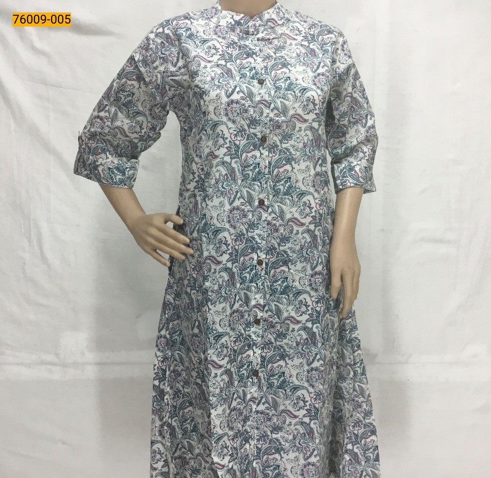 Half White Mulmul Pure Soft Cotton Kurti