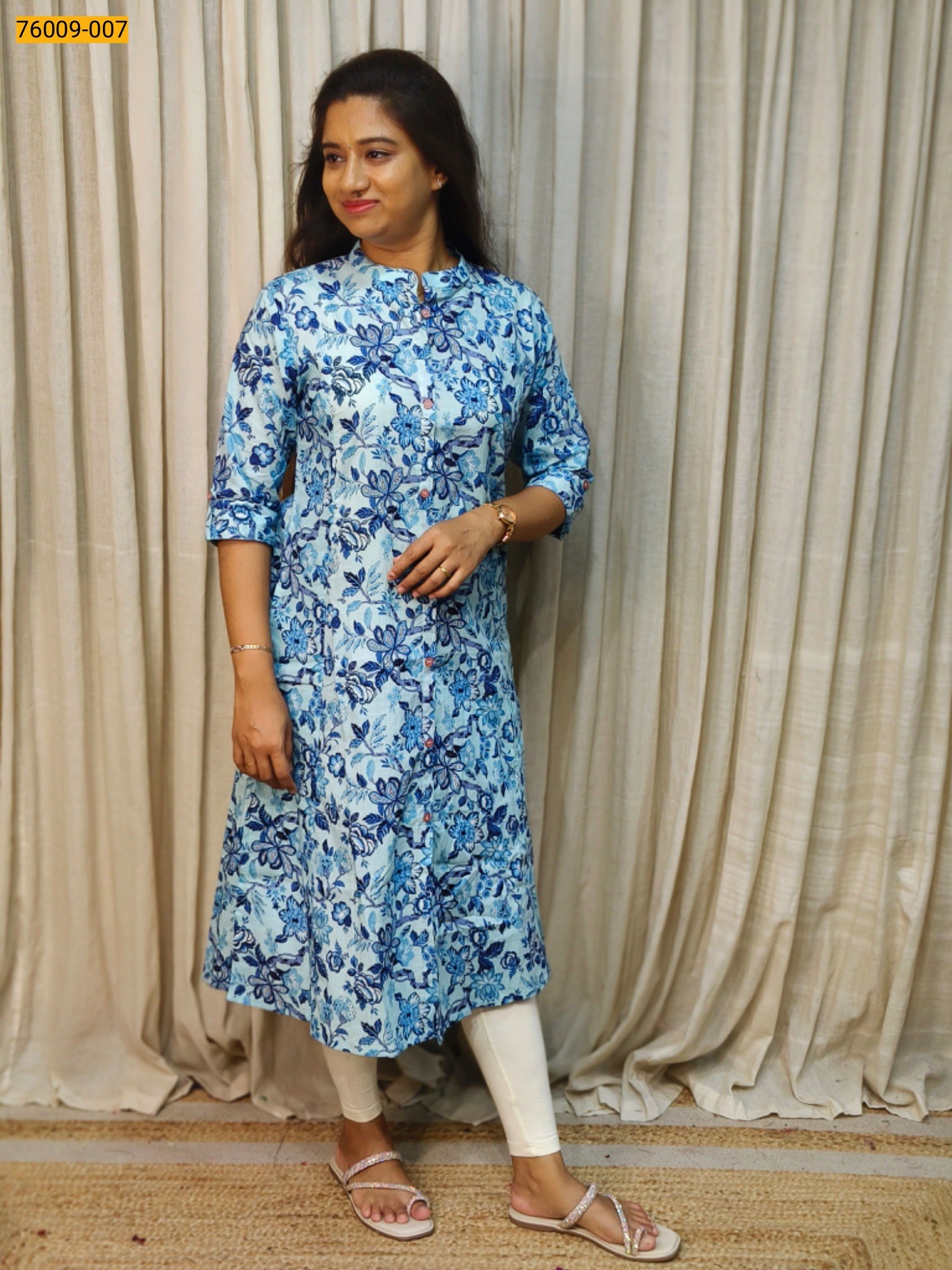 Blue Mulmul Pure Soft Cotton Kurti