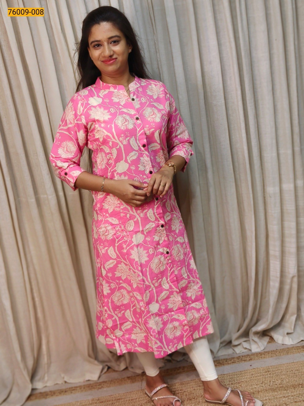 Pink Mulmul Pure Soft Cotton Kurti