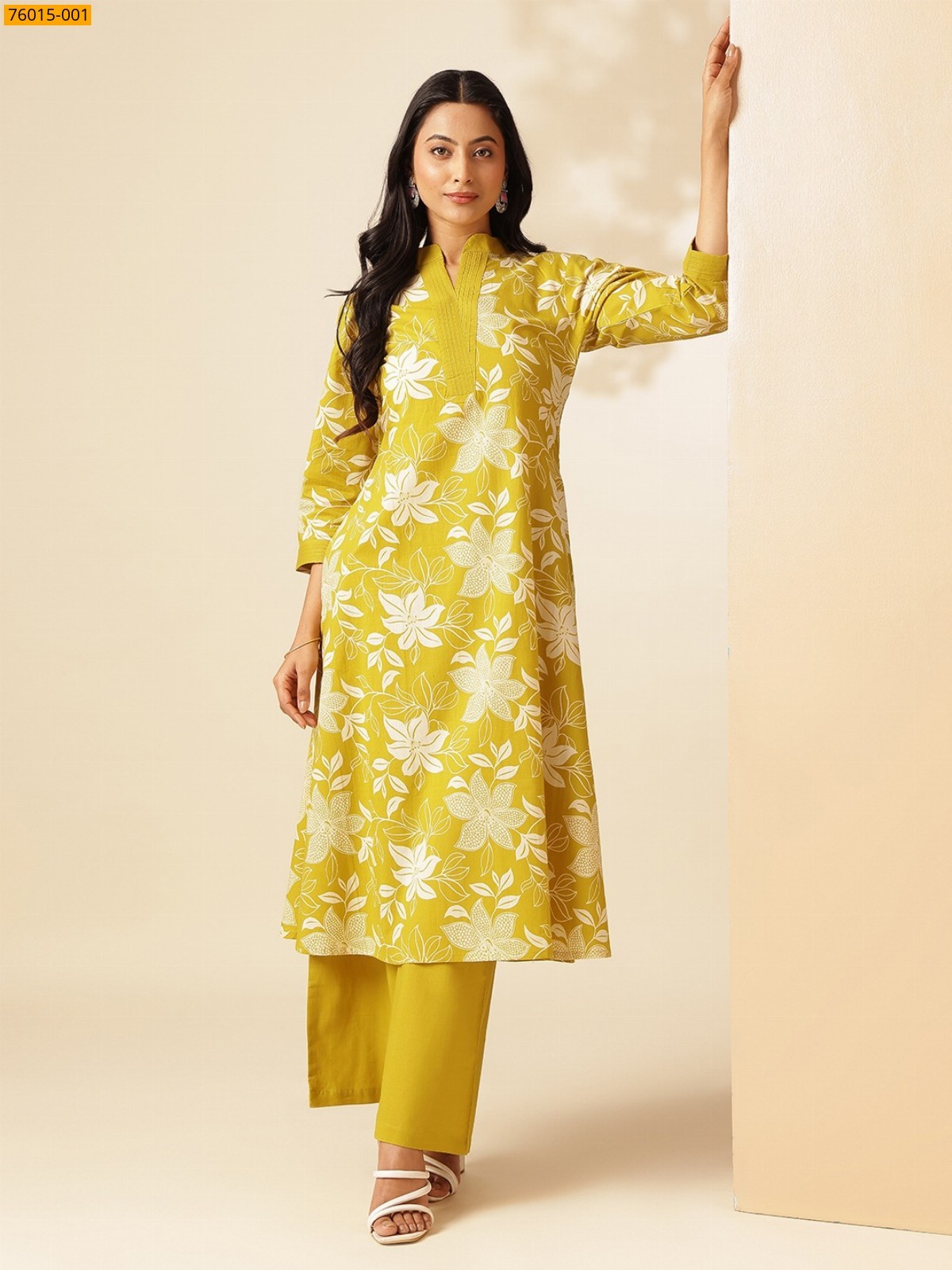 Green Fancy cotton kurti Palazza set
