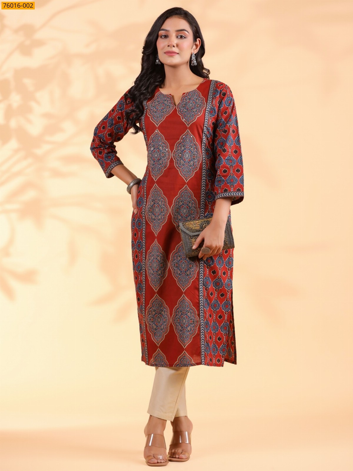Red Pure Cotton Kurti