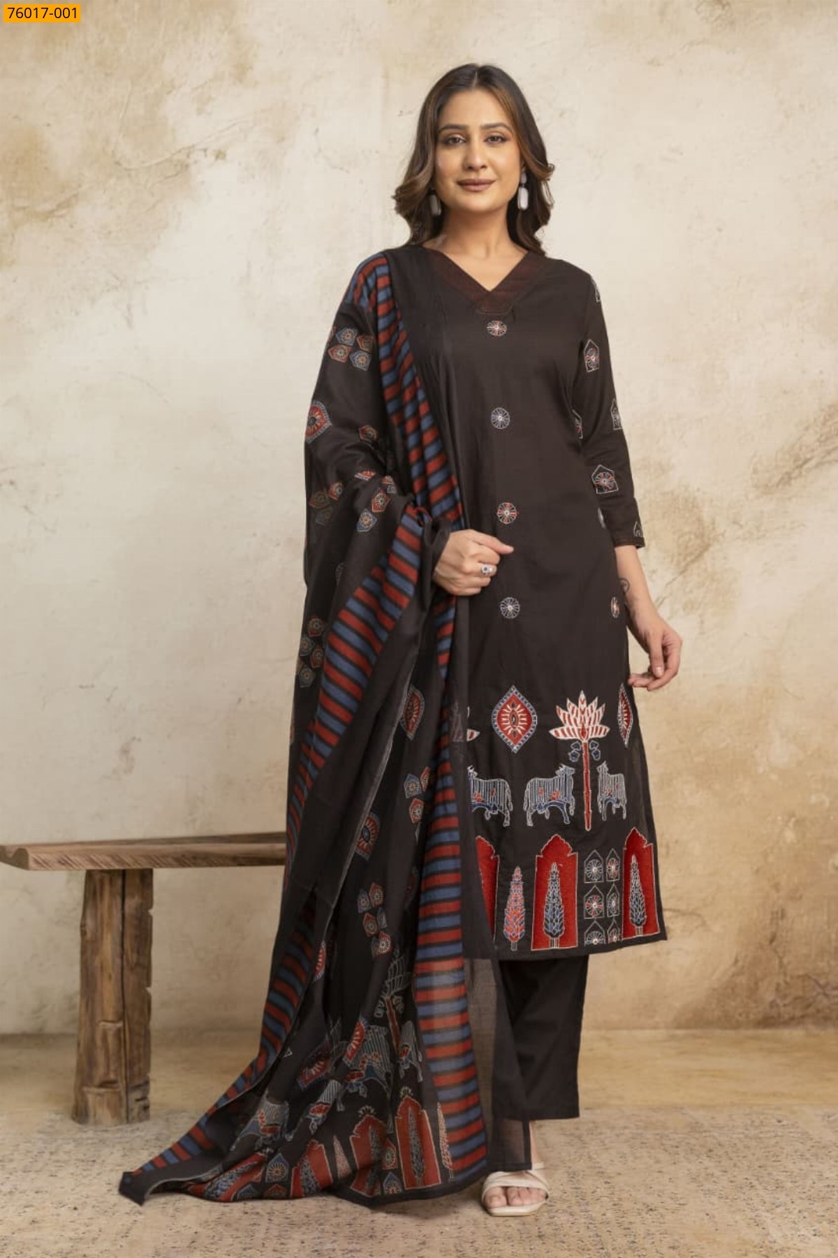 Black Premium Cotton Salwar Stitched Suit