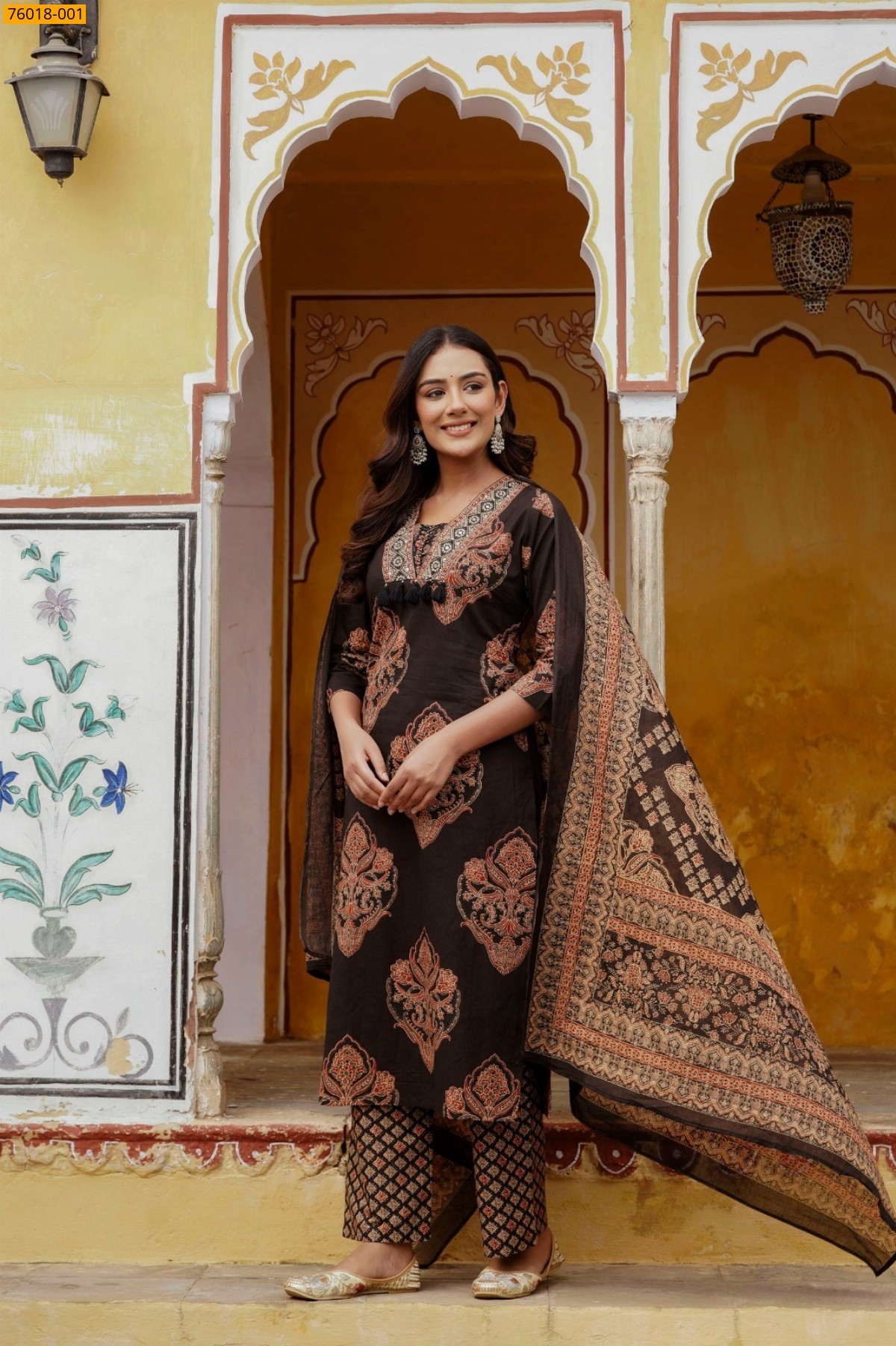 Black Premium Cotton Salwar Stitched Suit