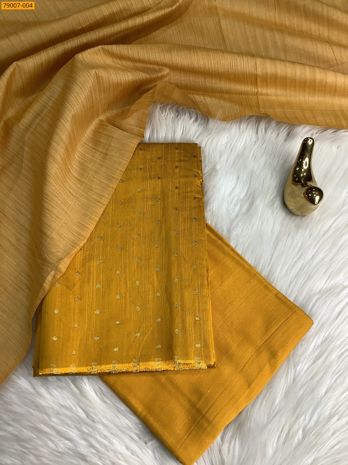Yellow Mix and Match Silk Chudithar Material 
