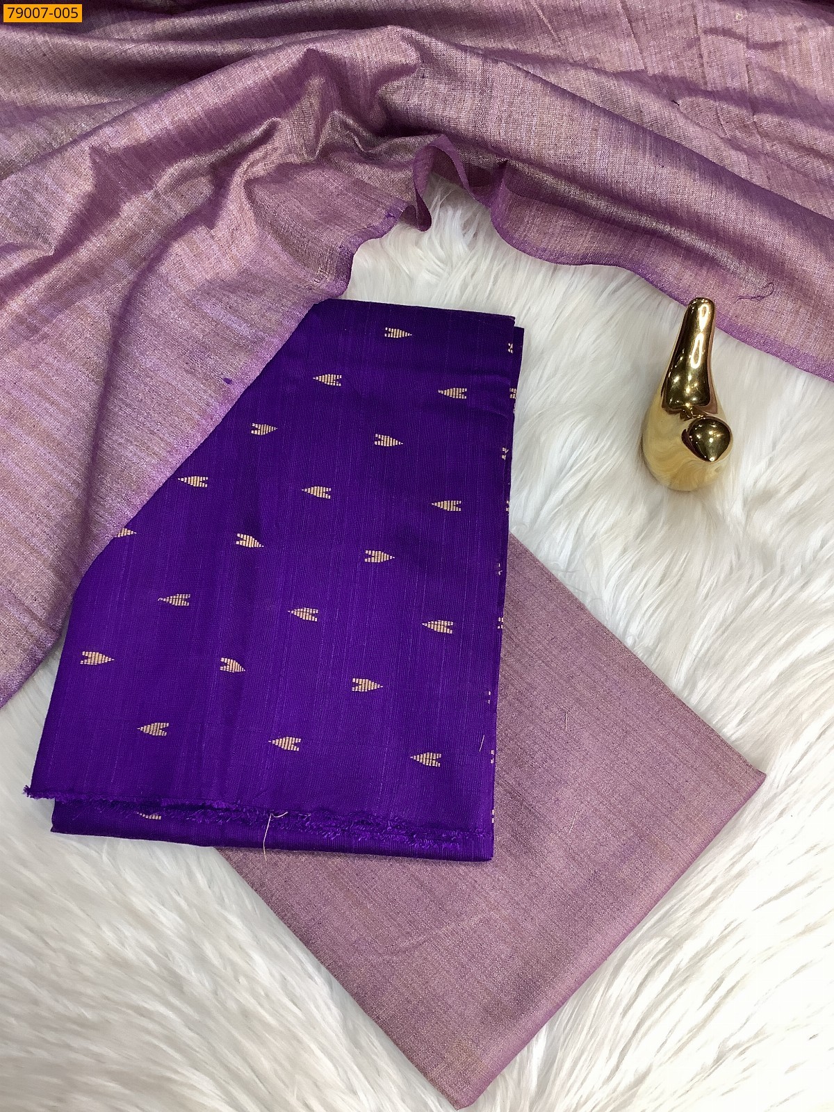 Purple Mix and Match Silk Chudithar Material 