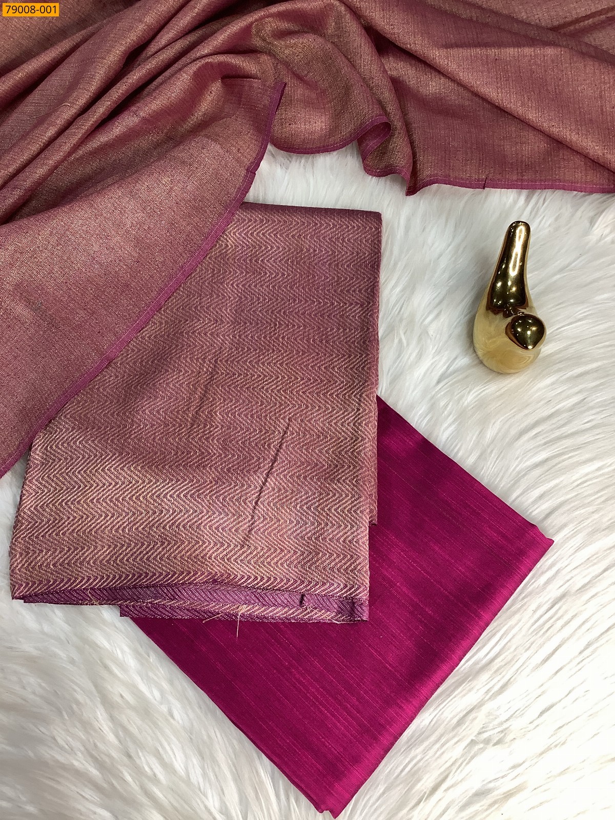 Pink Mix and Match Khadi Silk Chudithar Material