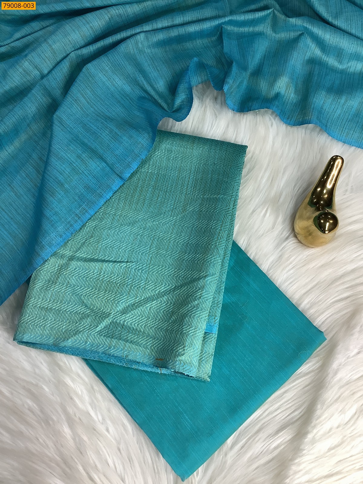 Sky Blue Mix and Match Khadi Silk Chudithar Material