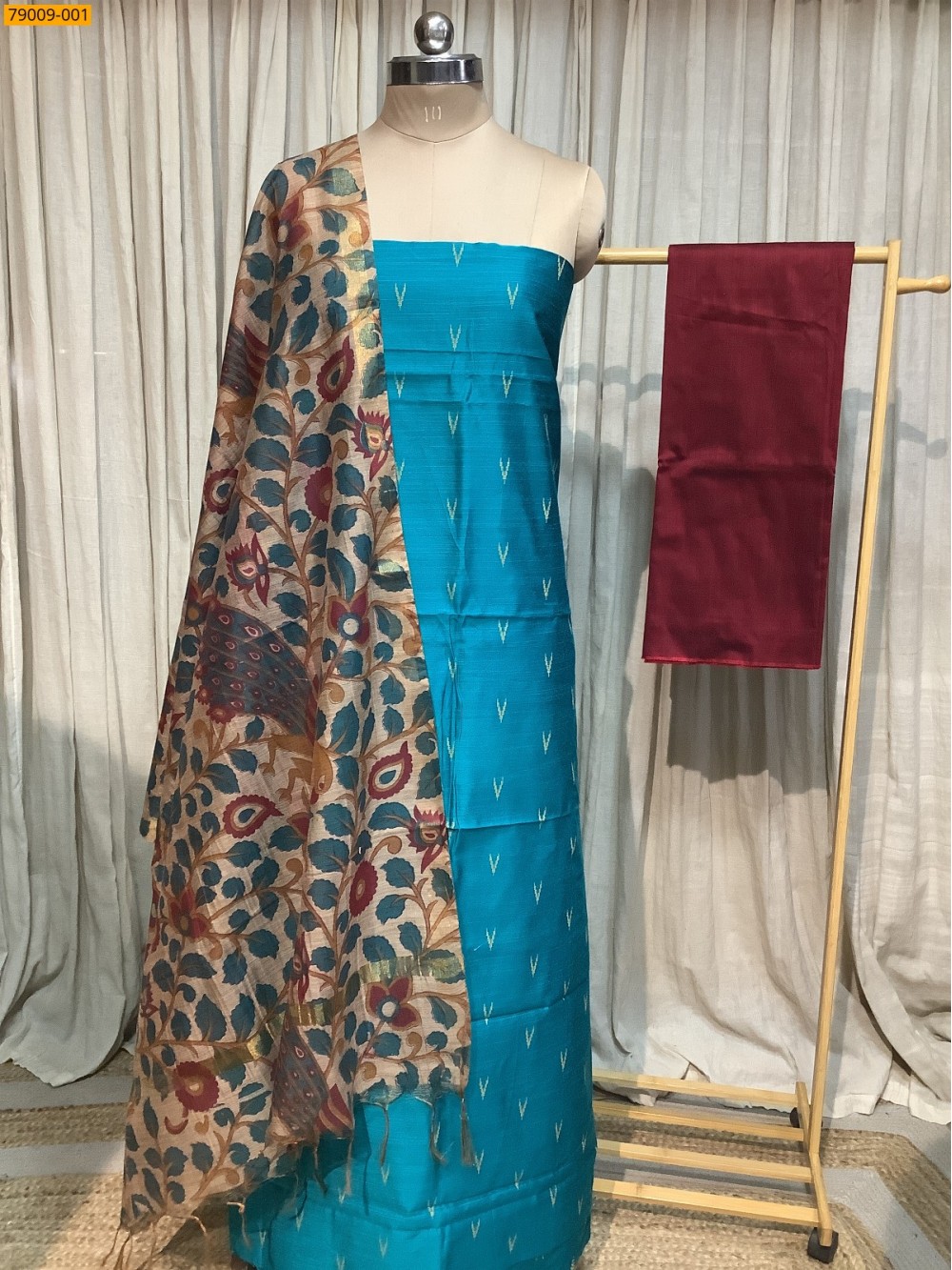Sky Blue Mix and Match Chudithar Material Sky Blue Mix and Match Chudithar Material