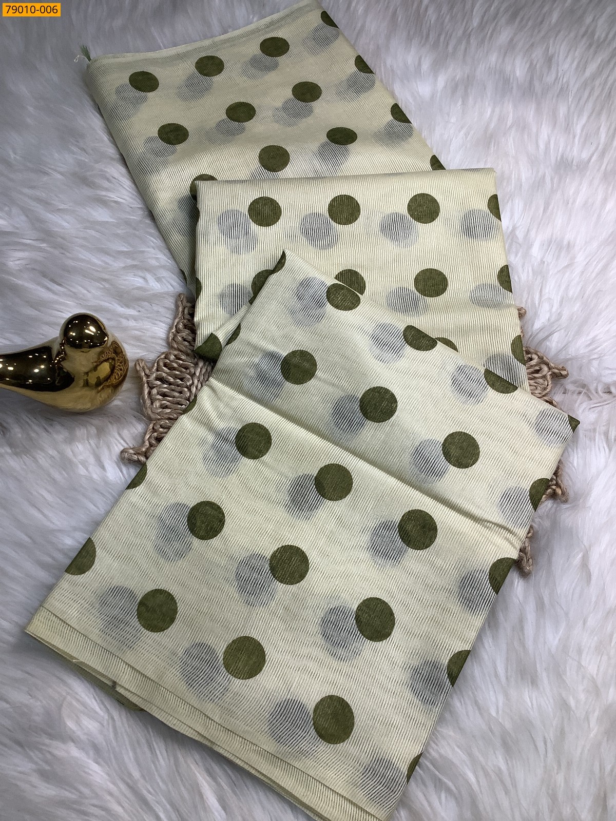 Green Kota hand block printed sarees