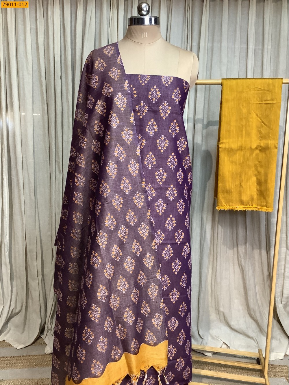 Purple Mix and Match Silk Chudithar Material Purple Mix and Match Silk Chudithar Material