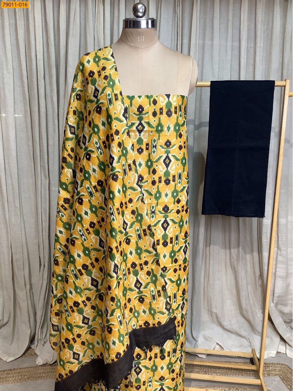 Yellow Mix and Match Silk Chudithar Material Yellow Mix and Match Silk Chudithar Material