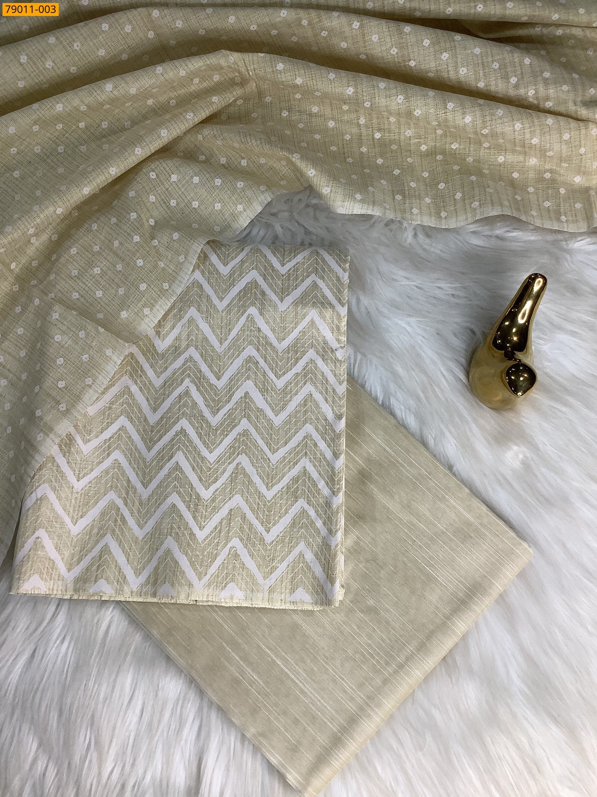 White Mix and Match Silk Chudithar Material