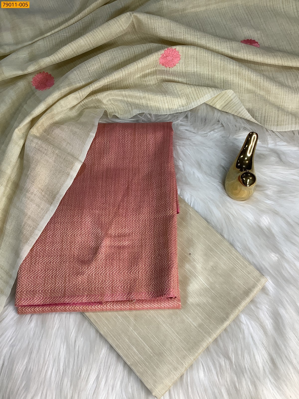 Pink Mix and Match Silk Chudithar Material