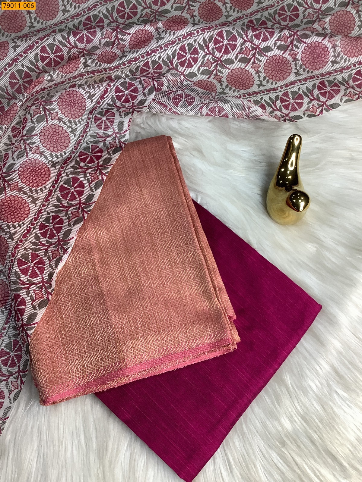 Pink Mix and Match Silk Chudithar Material