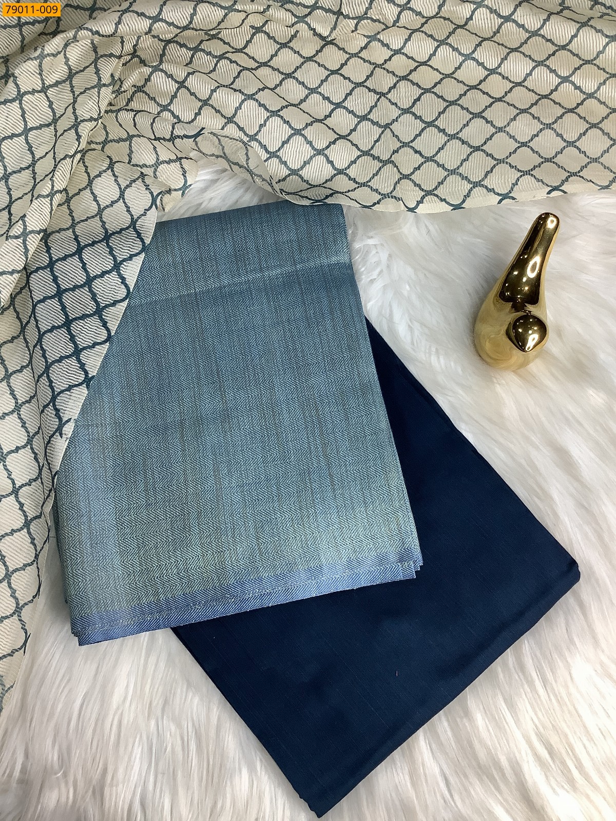 Blue Mix and Match Silk Chudithar Material