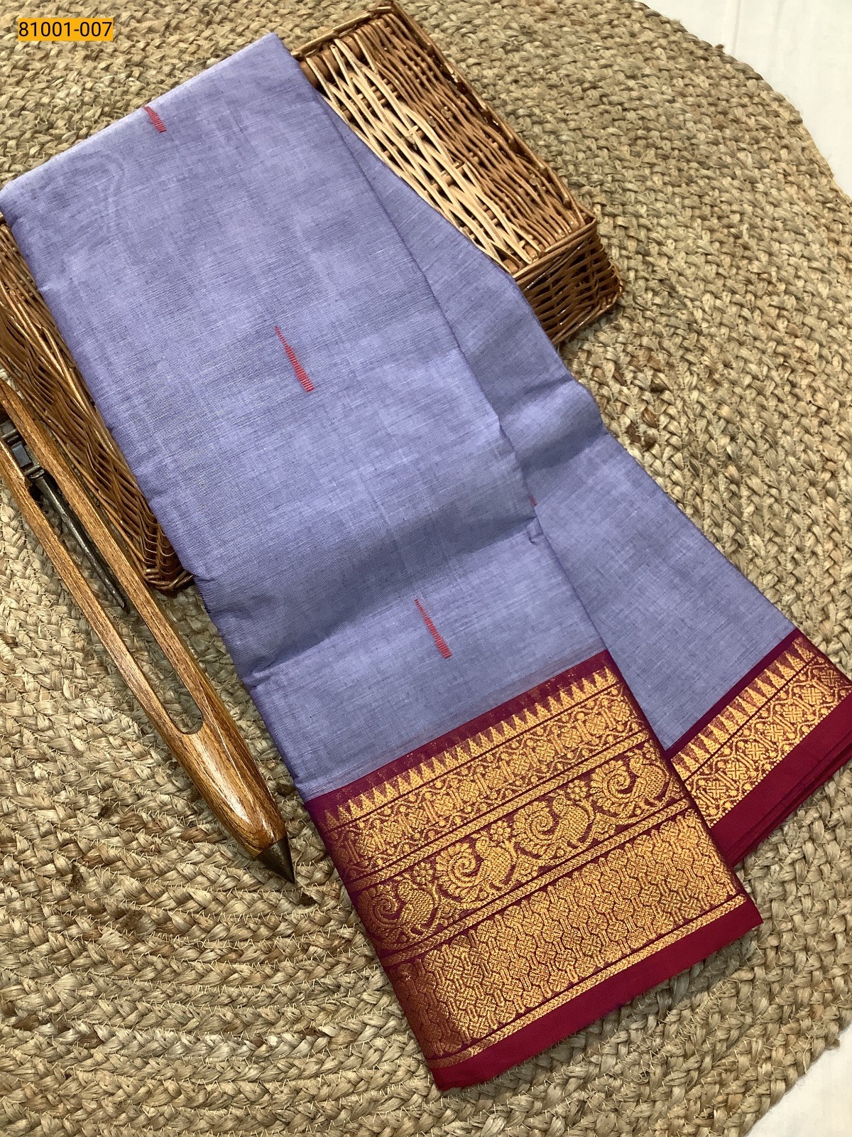 violet Kanchi Cotton Saree