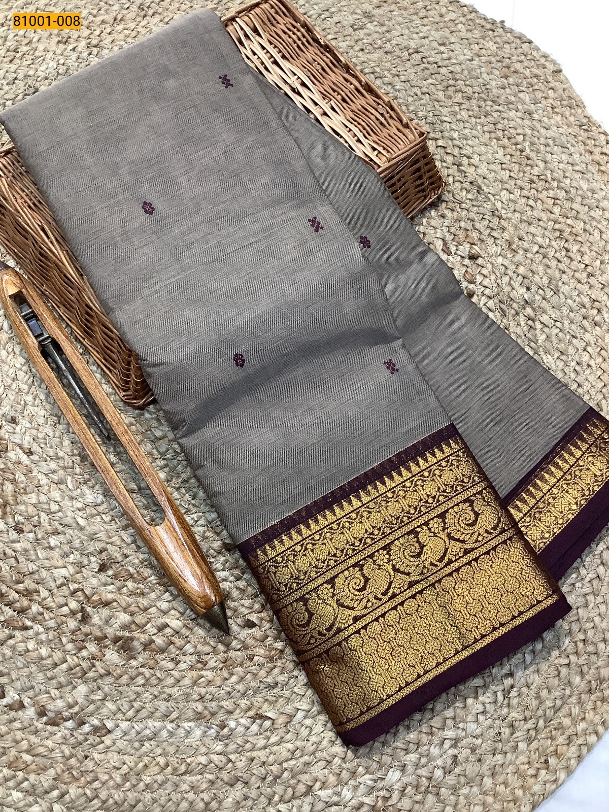 Gray Kanchi Cotton Saree