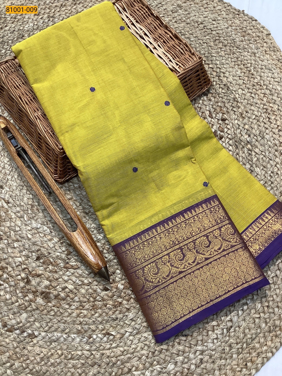 Mustard Kanchi Cotton Saree