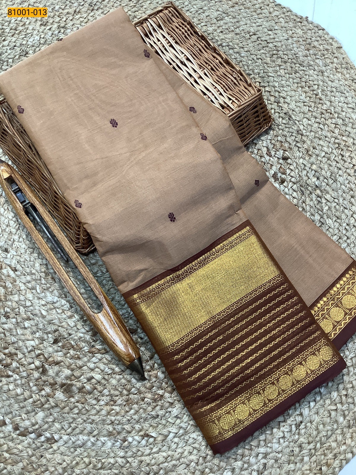 Brown Kanchi Cotton Saree