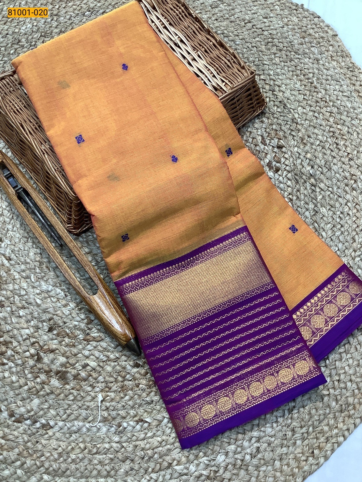 Orange Kanchi Cotton Saree