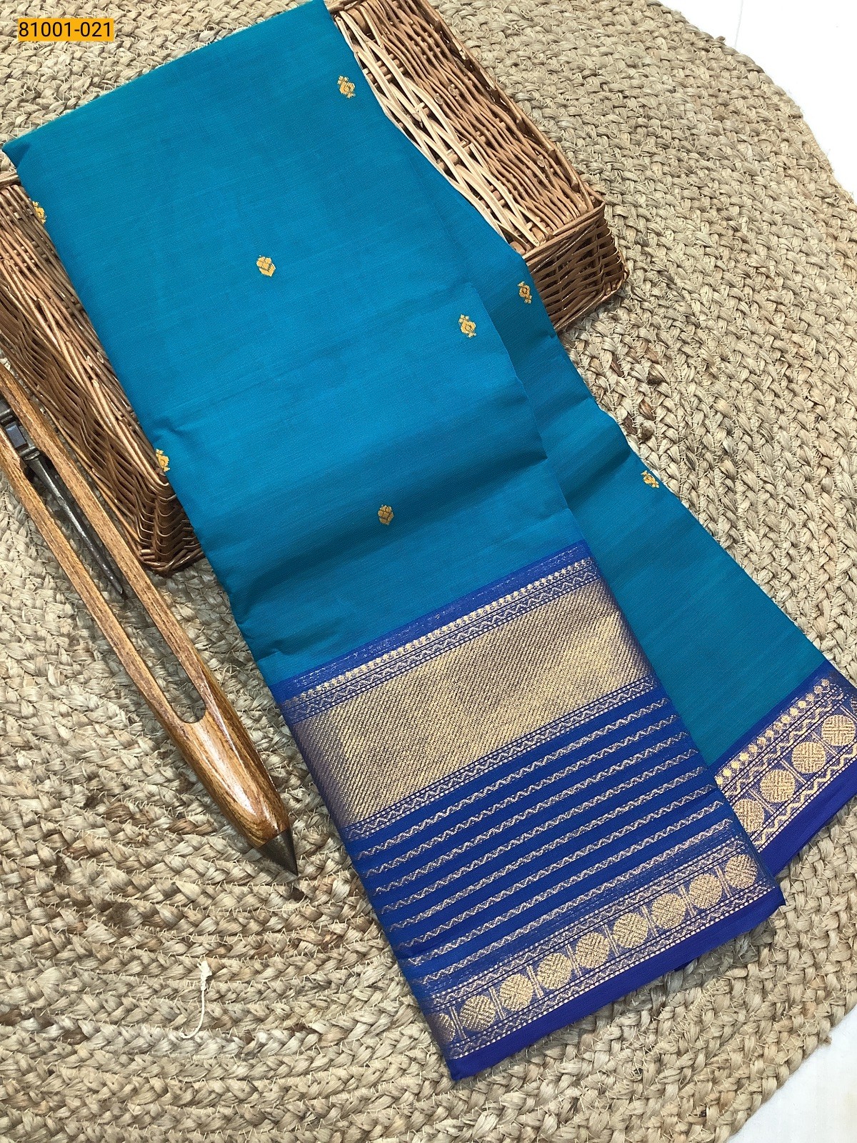 Blue Kanchi Cotton Saree