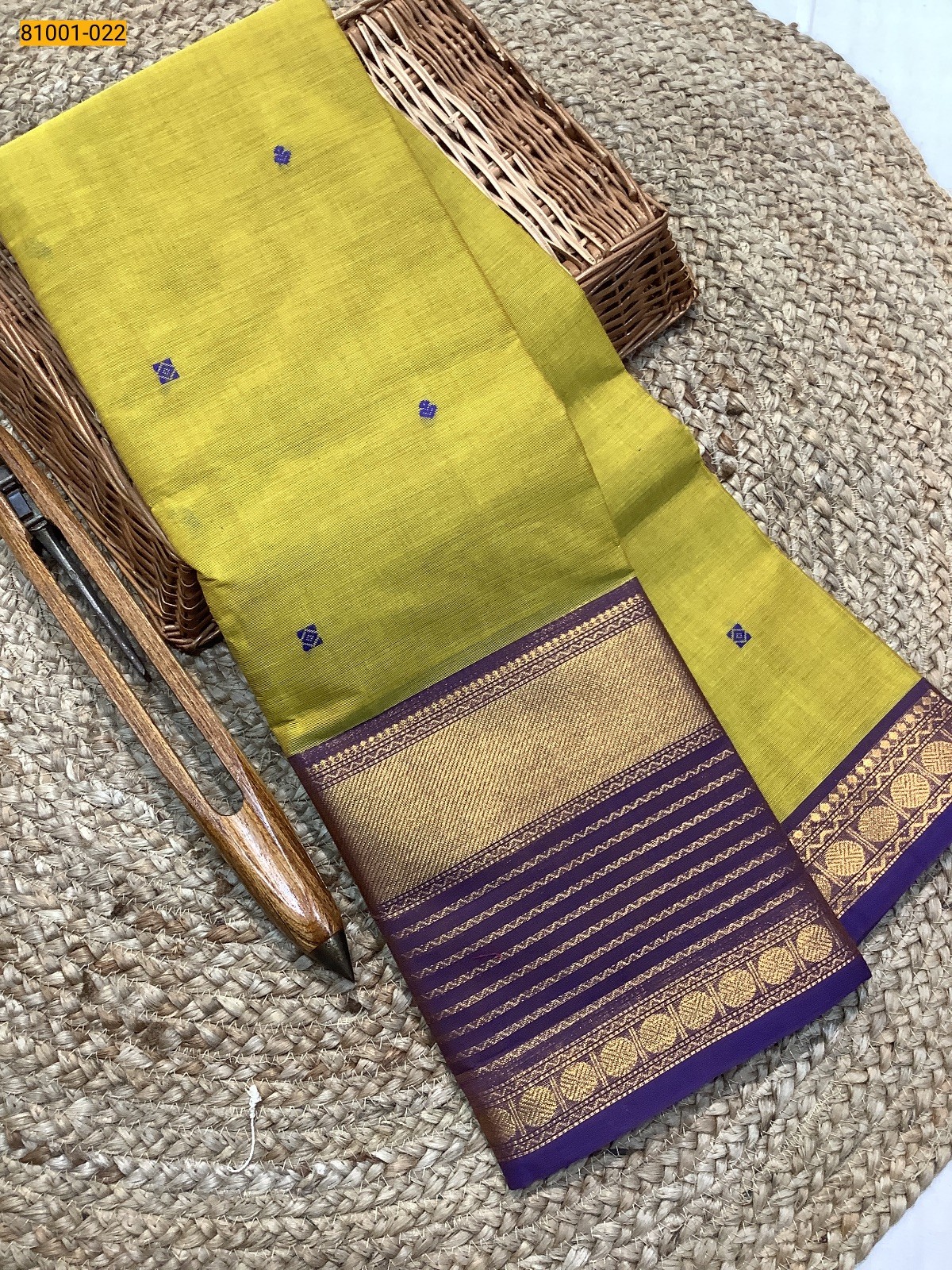 Mustard Kanchi Cotton Saree