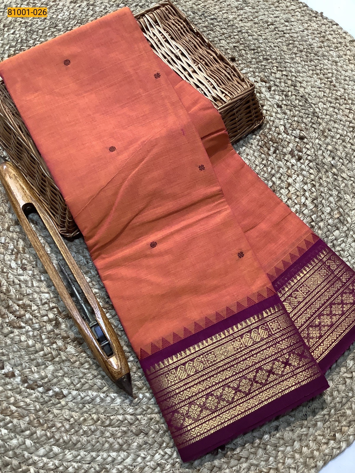 Orange Kanchi Cotton Saree