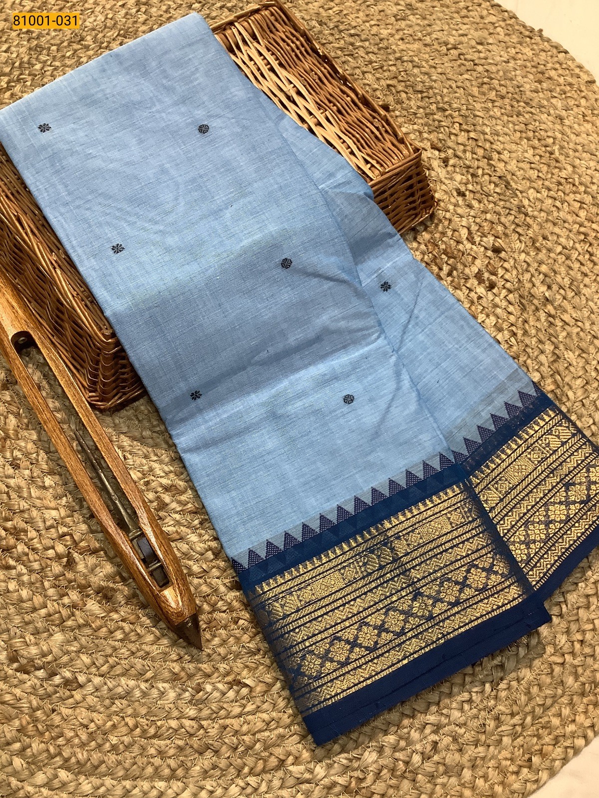 Blue Kanchi Cotton Saree