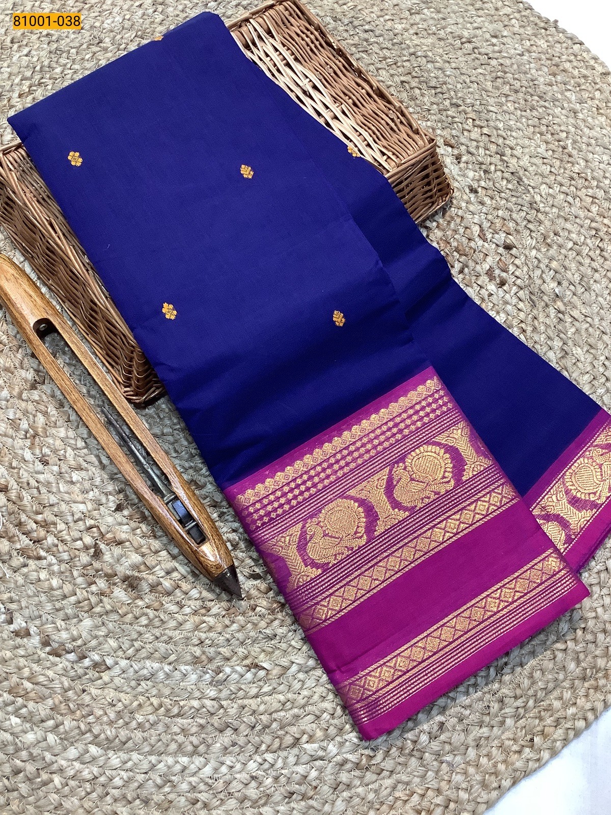 Blue Kanchi Cotton Saree