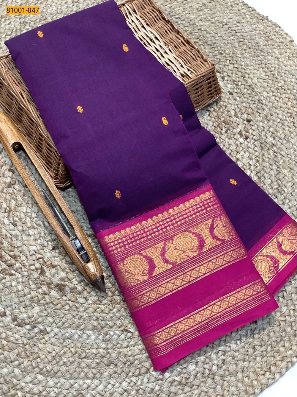 Violet Kanchi Cotton Saree