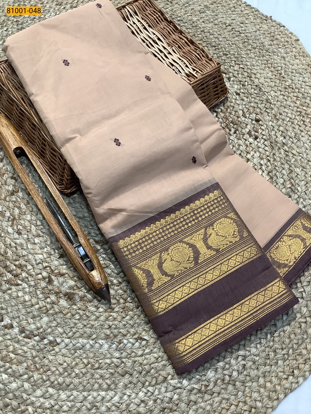 Sandal Kanchi Cotton Saree