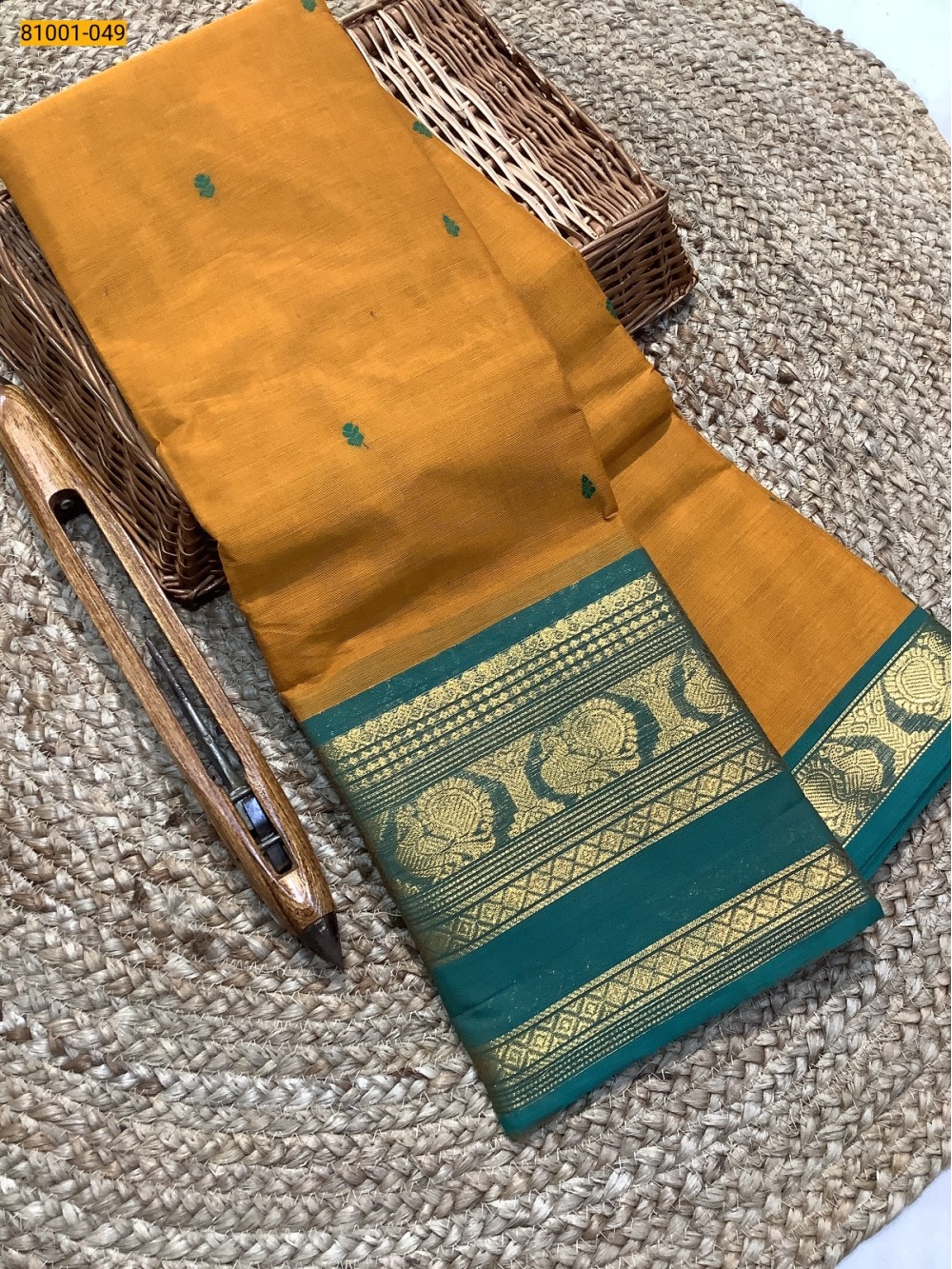 Mustard Kanchi Cotton Saree