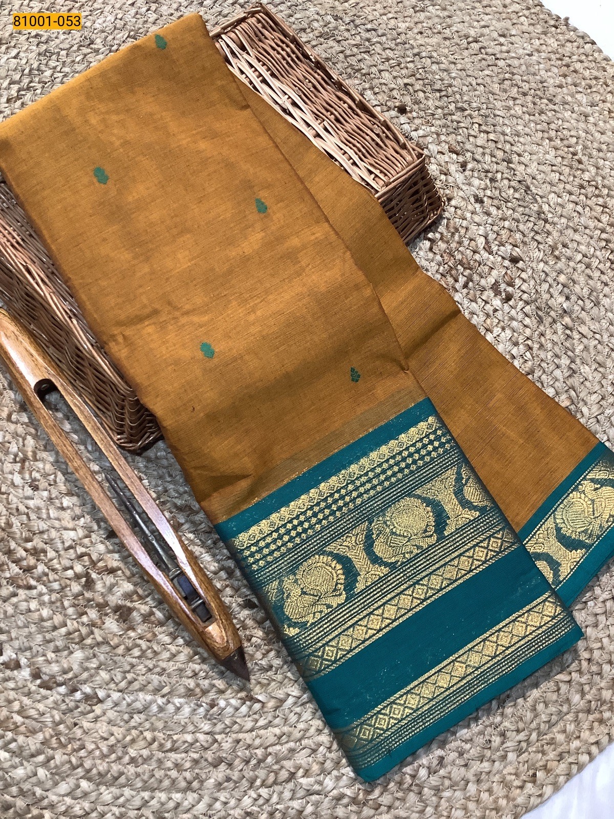 Mustard Kanchi Cotton Saree