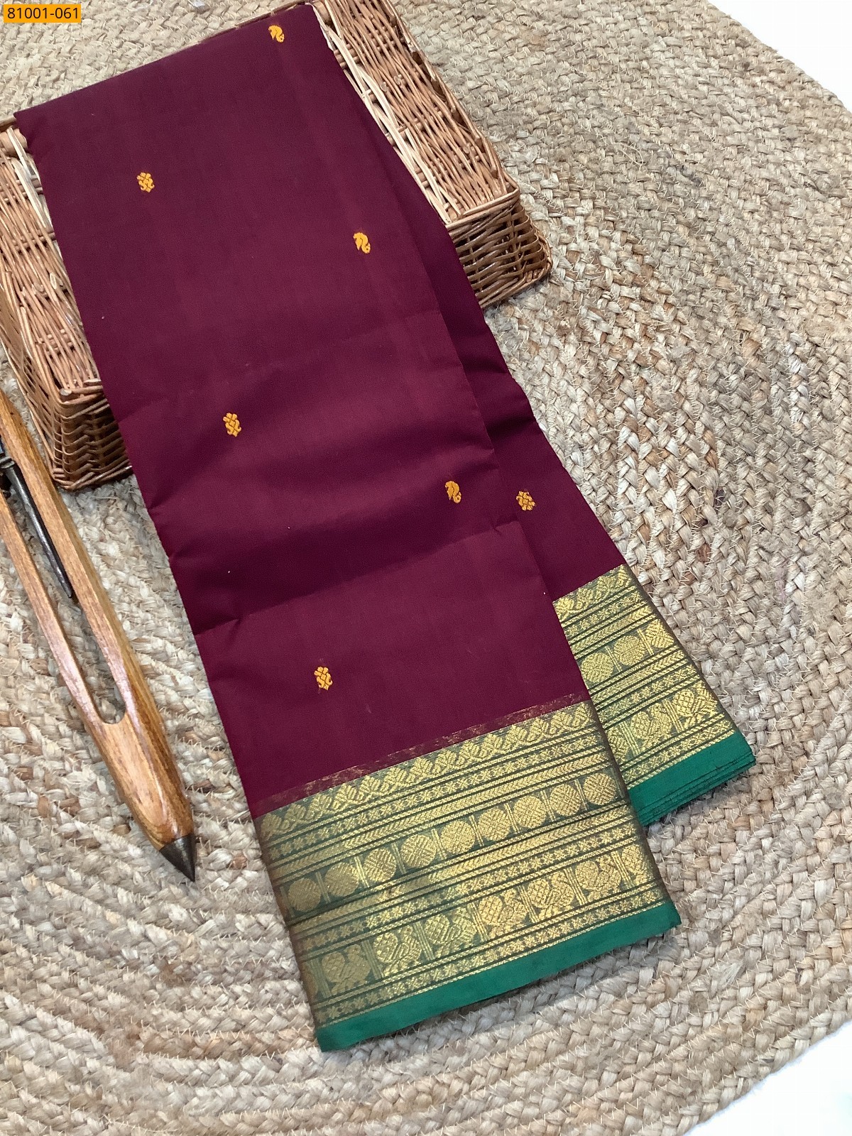 Maroon Kanchi Cotton Saree