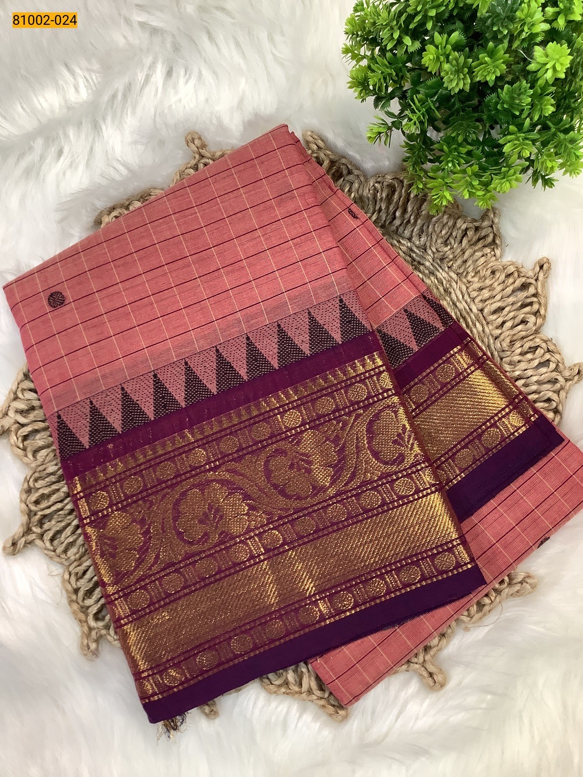 Pink Kanchi Cotton Saree